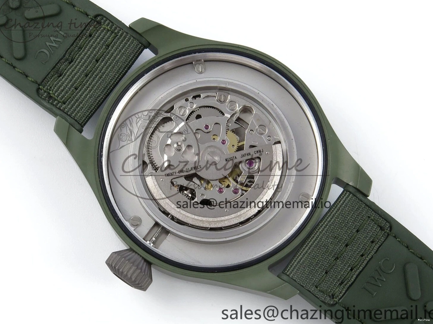 MIROTIME 0302 Big Pilot IW329802 M+F 1:1 Best Edition Green Dial on Green Nylon Strap MY Unique 7002